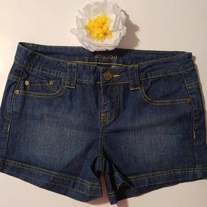 Joujou Blue Denim Factory Faded Jean Boy Shorts SZ8